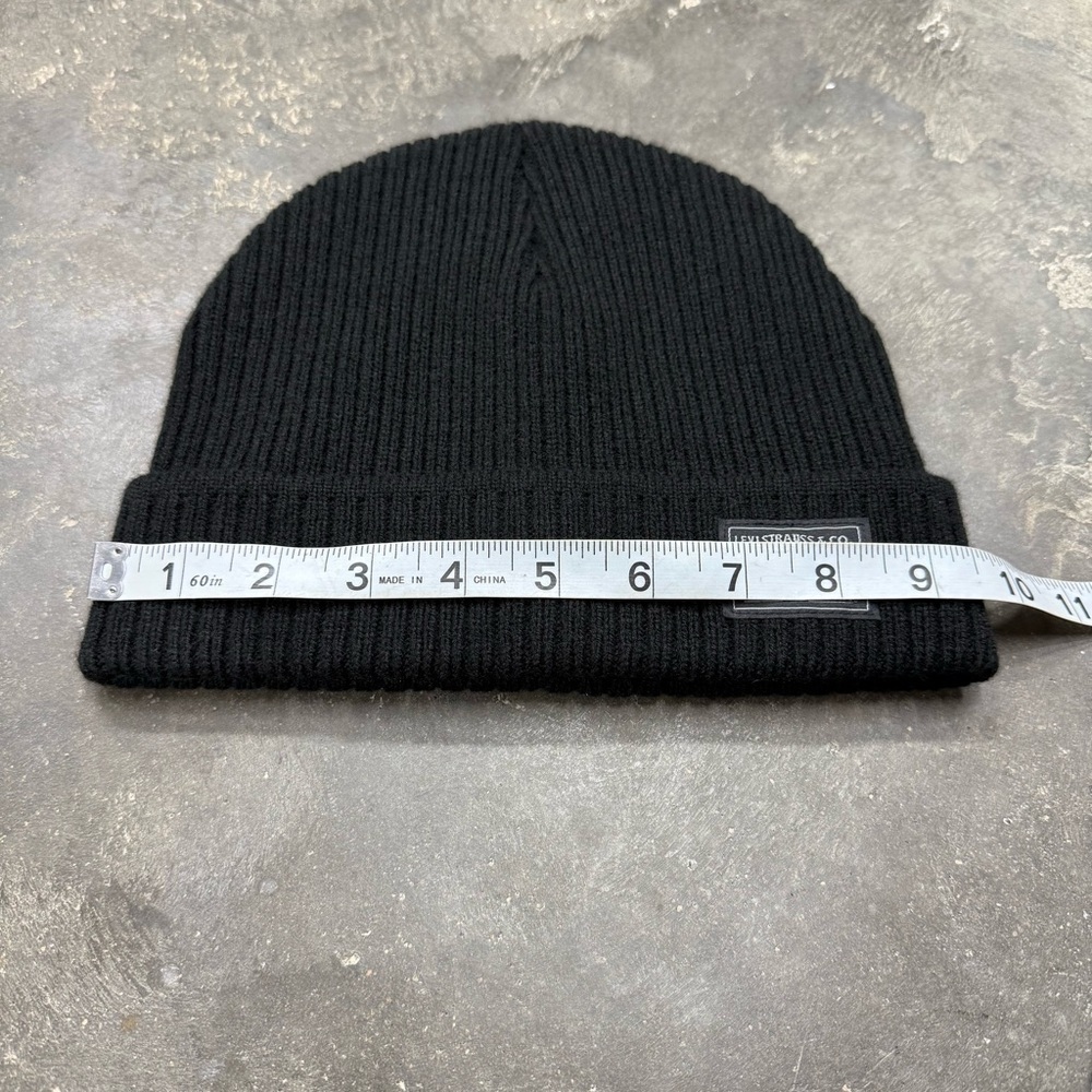 Levi’s Black Fleece Lined Knit Beanie One Size Winter Hat - Picture 8 of 9